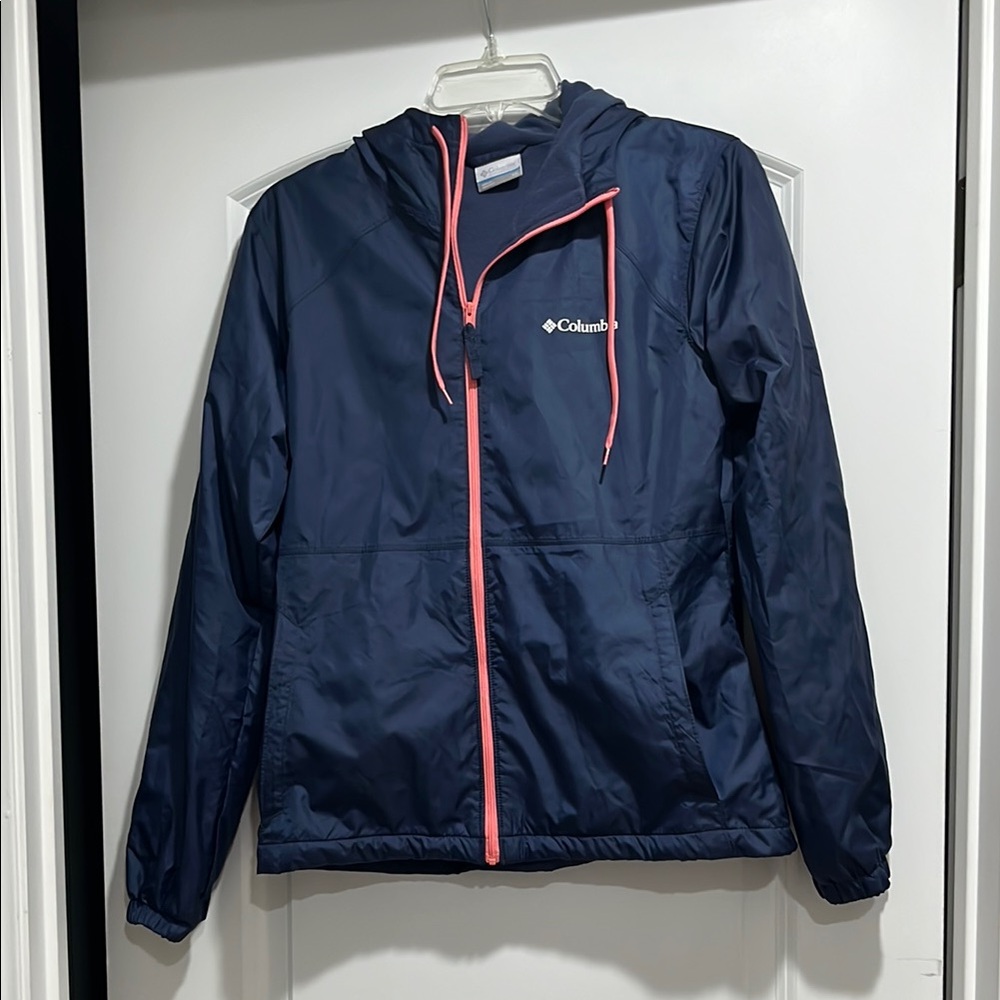 Columbia Blue and Pink Raincoat Lightweight Water-Resistant